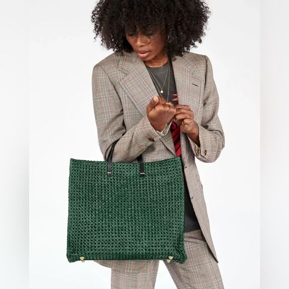 Clare V Green Woven Tote Bag - Picture 5 of 15